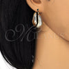 Oro Laminado Medium Hoop, Gold Filled Style Matte Finish, Tricolor, 02.106.0013.1.30