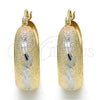 Oro Laminado Medium Hoop, Gold Filled Style Matte Finish, Tricolor, 02.106.0013.1.30