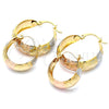 Oro Laminado Medium Hoop, Gold Filled Style Polished, Tricolor, 02.106.0014.1.30