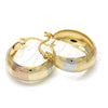 Oro Laminado Small Hoop, Gold Filled Style Matte Finish, Tricolor, 02.106.0015.1.20