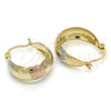 Oro Laminado Small Hoop, Gold Filled Style Matte Finish, Tricolor, 02.106.0015.1.20