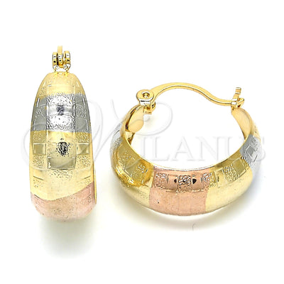 Gold Filled Hoop Earrings — Small Hoop Matte Tricolor 02. for wholesale, main product view