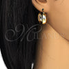 Oro Laminado Small Hoop, Gold Filled Style Polished, Tricolor, 02.106.0016.1.20