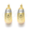 Oro Laminado Small Hoop, Gold Filled Style Polished, Tricolor, 02.106.0016.1.20