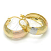 Oro Laminado Small Hoop, Gold Filled Style Polished, Tricolor, 02.106.0016.1.20
