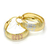 Oro Laminado Medium Hoop, Gold Filled Style Polished, Tricolor, 02.106.0016.1.30