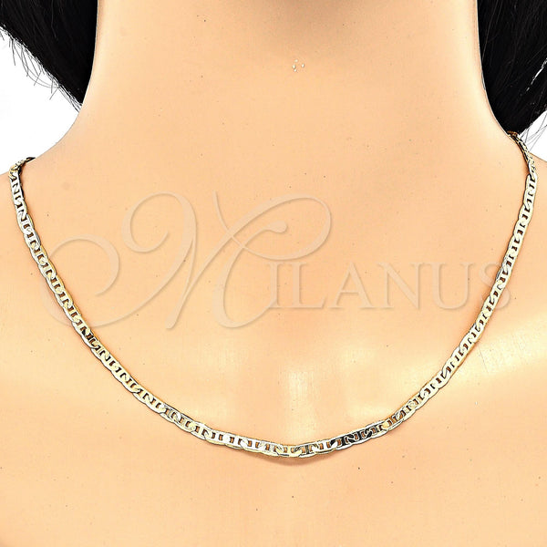 Gold Filled Necklace — Basic Necklace Mariner Design Polished 04. 0.80 Gauge — alternate product view — SKU 119972 | Oro Laminado collar — básico Necklace Mariner diseño pulido 04. 0.80 Gauge — SKU 119972