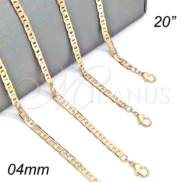 Gold Filled Necklace — Basic Necklace Mariner Design Polished 04. 0.80 Gauge — main product view — SKU 119972 | Oro Laminado collar — básico Necklace Mariner diseño pulido 04. 0.80 Gauge — SKU 119972