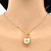 Oro Laminado Pendant Necklace, Gold Filled Style Ball Design, Polished, Golden Finish, 04.163.0005.20 (02 MM Thickness, 20 Inches Length)