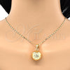 Oro Laminado Pendant Necklace, Gold Filled Style Ball Design, Polished, Golden Finish, 04.163.0005.20 (02 MM Thickness, 20 Inches Length)