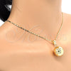 Oro Laminado Pendant Necklace, Gold Filled Style Ball Design, Polished, Golden Finish, 04.163.0005.20 (02 MM Thickness, 20 Inches Length)