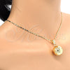 Oro Laminado Pendant Necklace, Gold Filled Style Ball Design, Polished, Golden Finish, 04.163.0005.20 (02 MM Thickness, 20 Inches Length)