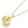 Oro Laminado Pendant Necklace, Gold Filled Style Ball Design, Polished, Golden Finish, 04.163.0005.20 (02 MM Thickness, 20 Inches Length)
