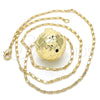 Oro Laminado Pendant Necklace, Gold Filled Style Ball Design, Polished, Golden Finish, 04.163.0005.20 (02 MM Thickness, 20 Inches Length)