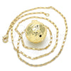 Oro Laminado Pendant Necklace, Gold Filled Style Ball Design, Polished, Golden Finish, 04.163.0005.20 (02 MM Thickness, 20 Inches Length)
