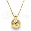 Oro Laminado Pendant Necklace, Gold Filled Style Ball Design, Polished, Golden Finish, 04.163.0005.20 (02 MM Thickness, 20 Inches Length)