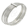 Rhodium Gold Filled Semanario Bangle, Twist Design, Polished, Rhodium Finish, 07.168.0010.1.04 (02 MM Thickness, Size 4 (2.25 Diameter))