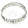 Rhodium Gold Filled Semanario Bangle, Twist Design, Polished, Rhodium Finish, 07.168.0010.1.06 (02 MM Thickness, Size 6 (2.75 Diameter))