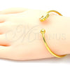 Stainless Steel Individual Bangle, Dolphin Design, Polished, Golden Finish, 07.265.0009 (03 MM Thickness, One size fits all)