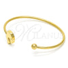 Stainless Steel Individual Bangle, Dolphin Design, Polished, Golden Finish, 07.265.0009 (03 MM Thickness, One size fits all)