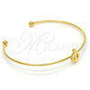 Stainless Steel Individual Bangle, Anchor Design, Polished, Golden Finish, 07.265.0014 (01 MM Thickness, One size fits all)