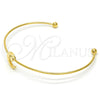 Stainless Steel Individual Bangle, Moon and Star Design, Polished, Golden Finish, 07.265.0015 (01 MM Thickness, One size fits all)