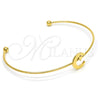 Stainless Steel Individual Bangle, Moon and Star Design, Polished, Golden Finish, 07.265.0015 (01 MM Thickness, One size fits all)