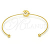 Stainless Steel Individual Bangle, Moon and Star Design, Polished, Golden Finish, 07.265.0015 (01 MM Thickness, One size fits all)