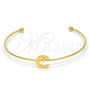 Stainless Steel Jewelry — Individual Bangle Moon and Star Design Polished 07. — main product view — SKU 119991 | Acero Inoxidable joyería — Individual Bangle Moon and estrella diseño pulido 07. — SKU 119991
