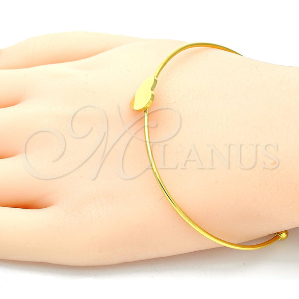 Stainless Steel Jewelry — Individual Bangle Heart Design Polished 07. 01 MM — alternate product view — SKU 119992 | Acero Inoxidable joyería — Individual Bangle corazón diseño pulido 07. 01 MM — SKU 119992