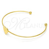 Stainless Steel Individual Bangle, Heart Design, Polished, Golden Finish, 07.265.0016 (01 MM Thickness, One size fits all)