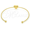 Stainless Steel Individual Bangle, Heart Design, Polished, Golden Finish, 07.265.0016 (01 MM Thickness, One size fits all)