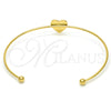 Stainless Steel Individual Bangle, Heart Design, Polished, Golden Finish, 07.265.0016 (01 MM Thickness, One size fits all)