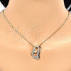 Oro Laminado Pendant Necklace, Gold Filled Style Heart Design, with White Micro Pave, Polished, Golden Finish, 04.195.0023.20 (02 MM Thickness, 20 Inches Length)