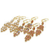Oro Laminado Long Earring, Gold Filled Style Leaf Design, with Multicolor Cubic Zirconia, Polished, Golden Finish, 02.323.0007.1