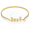 Stainless Steel Individual Bangle, Polished, Golden Finish, 07.110.0017.05 (04 MM Thickness, Size 5 (2.50 Diameter))