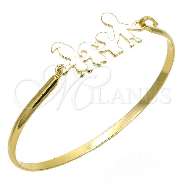 Stainless Steel Individual Bangle, Polished, Golden Finish, 07.110.0017.05 (04 MM Thickness, Size 5 (2.50 Diameter))