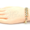 Oro Laminado Fancy Bracelet, Gold Filled Style with White Cubic Zirconia, Polished, Golden Finish, 03.210.0083.07 (07 MM Thickness, 7 Inches Length)