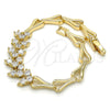 Oro Laminado Fancy Bracelet, Gold Filled Style with White Cubic Zirconia, Polished, Golden Finish, 03.210.0083.07 (07 MM Thickness, 7 Inches Length)