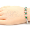 Rhodium Gold Filled Fancy Bracelet, with Green and White Cubic Zirconia, Polished, Rhodium Finish, 03.210.0082.8.07 (05 MM Thickness, 7 Inches Length)
