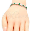 Rhodium Gold Filled Fancy Bracelet, with Green and White Cubic Zirconia, Polished, Rhodium Finish, 03.210.0082.8.07 (05 MM Thickness, 7 Inches Length)