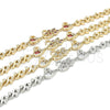 Oro Laminado Fancy Bracelet, Gold Filled Style Swan and Heart Design, with White Cubic Zirconia, Polished, Golden Finish, 03.210.0088.08 (08 MM Thickness, 8 Inches Length)