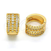 Oro Laminado Huggie Hoop, Gold Filled Style with White Micro Pave, Polished, Golden Finish, 02.304.0009.15