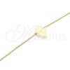 Oro Laminado Fancy Bracelet, Gold Filled Style Hand of God Design, with White Opal, Polished, Golden Finish, 03.99.0001.1.07 (01 MM Thickness, 7 Inches Length)