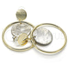 Oro Laminado Long Earring, Gold Filled Style with Gray Mother of Pearl, Polished, Golden Finish, 02.268.0071.1