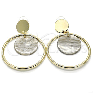 Gold Filled Ring — Long Earring with Gray Mother of Pearl Polished — main product view — SKU 120206 | Oro Laminado anillo — Long Earring with Gray Mother of Pearl pulido — SKU 120206