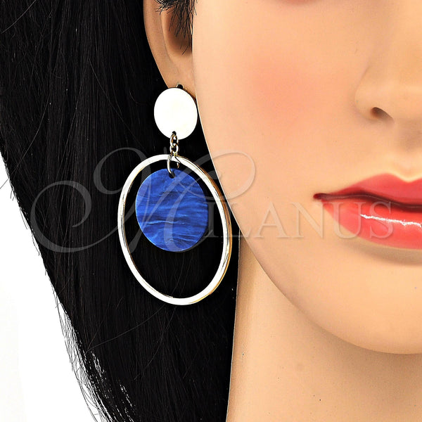 Gold Filled Ring — Long Earring with Capri Blue Opal Polished 02. — alternate product view — SKU 120207 | Oro Laminado anillo — Long Earring with Capri Blue Opal pulido 02. — SKU 120207