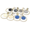 Oro Laminado Long Earring, Gold Filled Style with Capri Blue Opal, Polished, Golden Finish, 02.268.0071.2