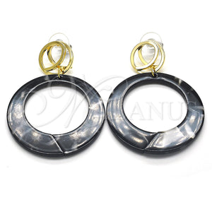 Gold Filled Ring — Long Earring Black Resin 02. — main product view — SKU 120211 | Oro Laminado anillo — Long Earring negro Resin 02. — SKU 120211