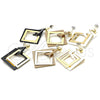 Oro Laminado Long Earring, Gold Filled Style White Resin Finish, Golden Finish, 02.268.0075
